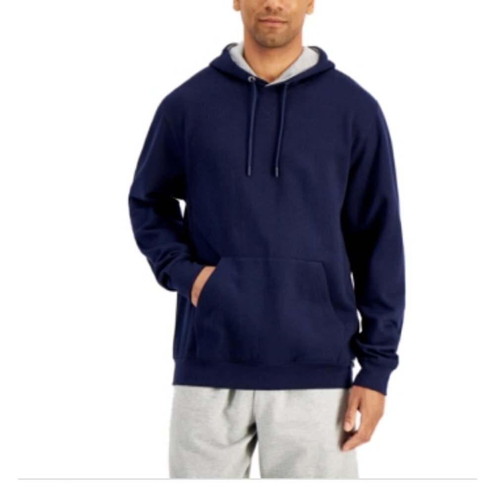 Russell Athletic Mens Fleece Hoodie Sweatshirt Navy Size S
